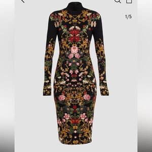 Alice + Olivia Delora Floral-Print Jersey Midi Dress